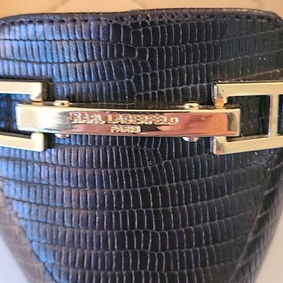 Karl Lagerfeld Black Dutot Leather Pointed Toe Flats 6.5 - Picture 7 of 13